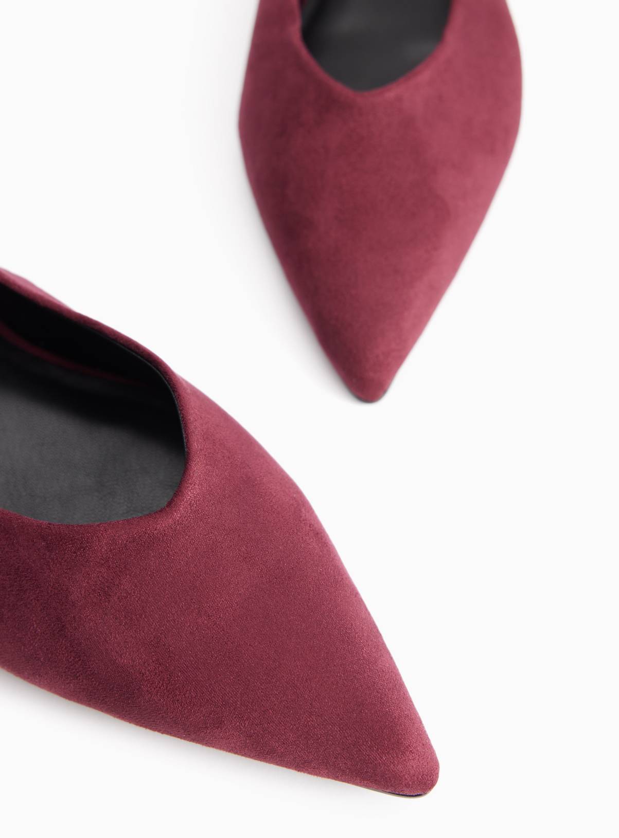Dark Red Faux Suede Slingback Sandals 4 - Image 3